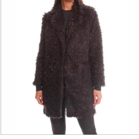 Elizabeth and James Iris faux fur coat ASO Heidi Klum grey-black medium - Picture 1 of 12